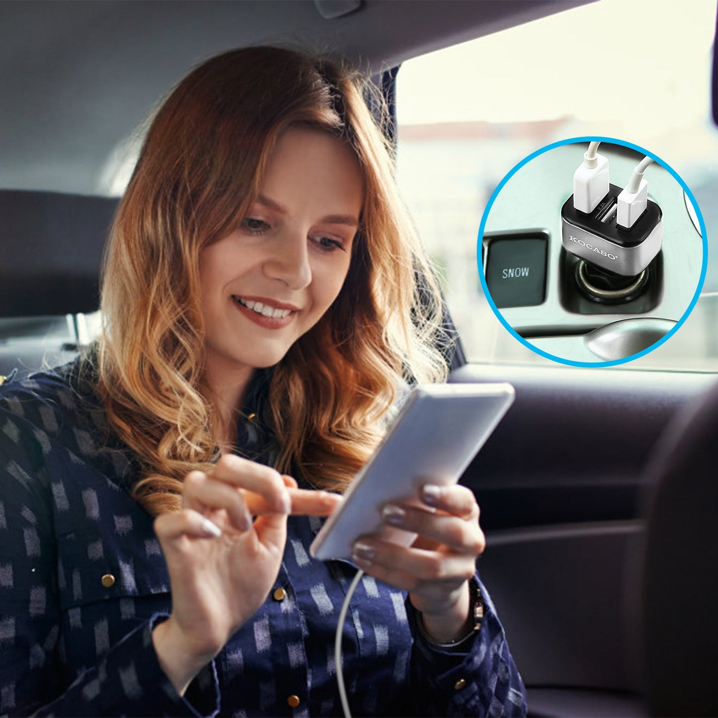 1Pc 3Port USB Car Charger  30W 5.5A