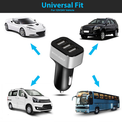 1Pc 3Port USB Car Charger  30W 5.5A